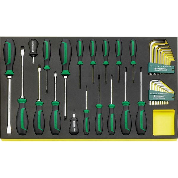 DRALL+ set of screwdrivers i.TCS inlay No.TCS 4622/4650+10760+10766 3/3-tray36-pcs.